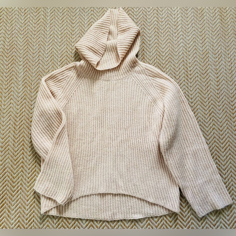 J. Crew Point Sur Ribbed Turtleneck Sweater HTHR SUBTLE PINK Size Medium